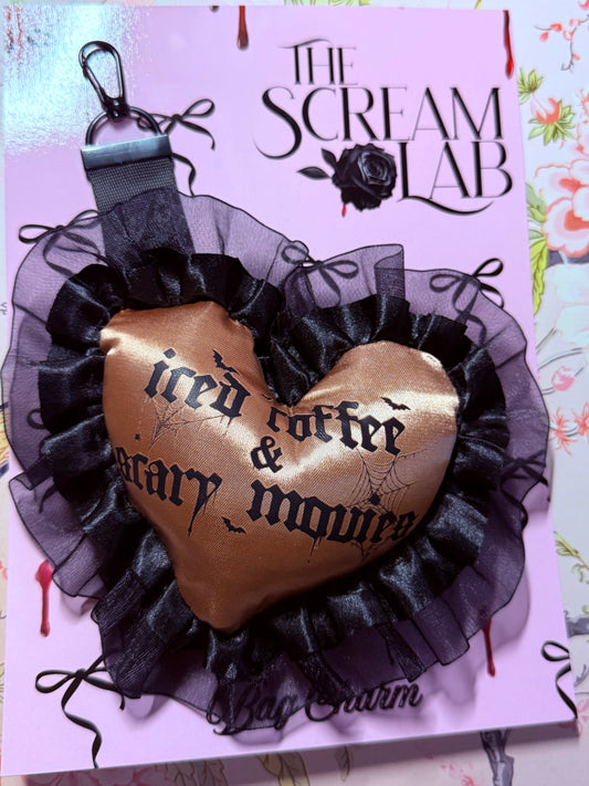 Iced Coffee and Scary Movies Bag Charm
